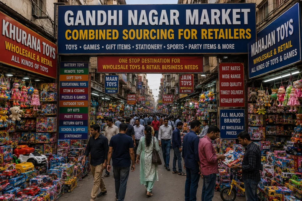 Gandhi Nagar toy market 