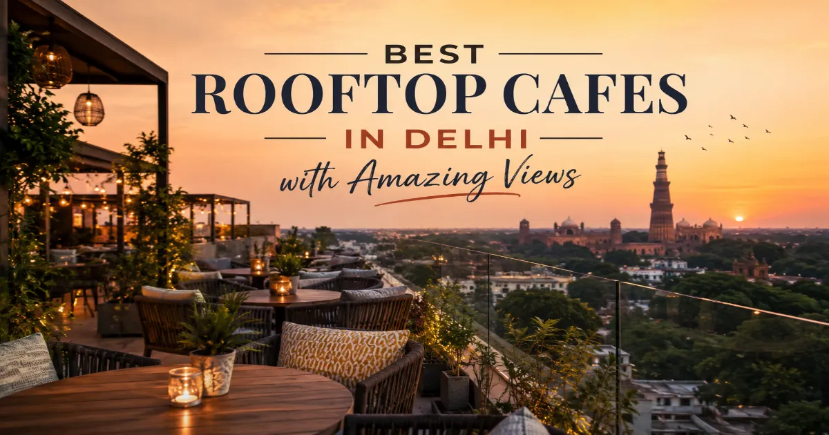 Rooftop dining with sunset views in Delhi